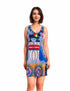 Ruffle Neck Skater Style tank dress with square back and Pocket - D2006